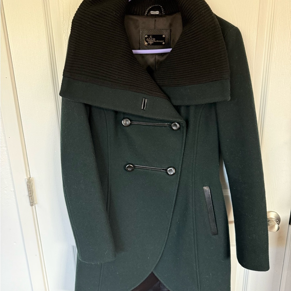 Mackage Dark Green Double-Breasted Pea Coat